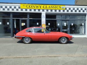 Jaguar E-Type 2+2 Re Automatic for sale Conwy Classics 25 Conway Road Llandudno Junction Conwy LL31 9LU 01492 685502 side view pic